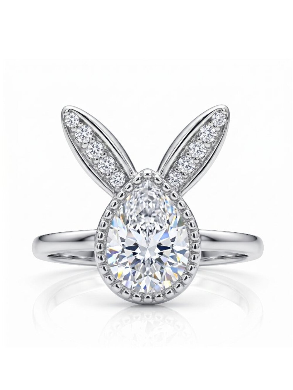 RARE Bunny Heart Ring, 925 Sterling Silver Charmed Aroma EASTER Playboy